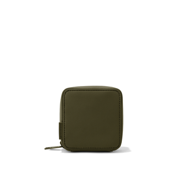 Dagne Dover small Arlo Tech Organizer in dark green.