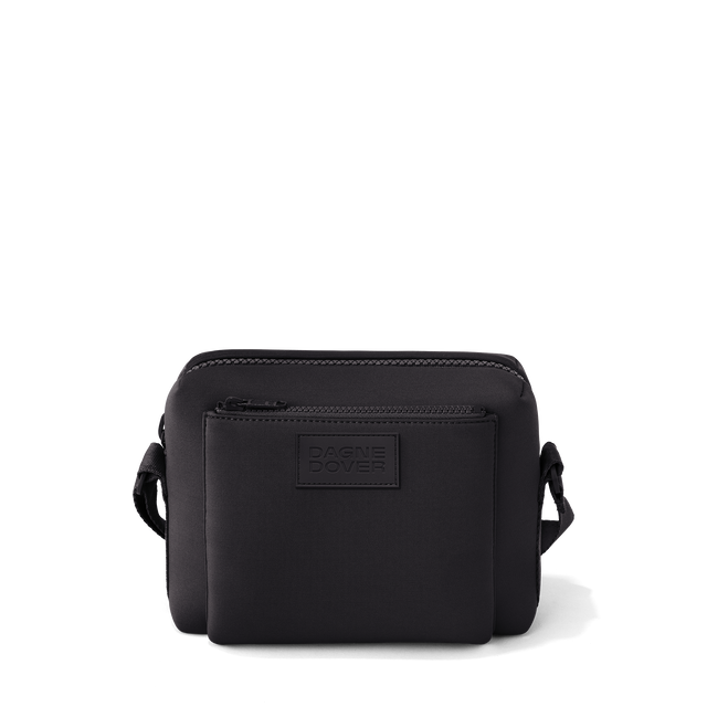 Dagne Dover Micah Crossbody in black seen without the adjustable shoulder strap.